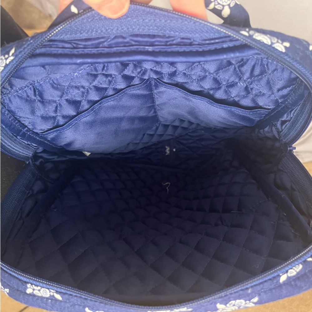 Vera Bradley Sea Turtle Medium Backpack Blue White Quilted 12x9 Nautical Preppy - Picture 10 of 12
